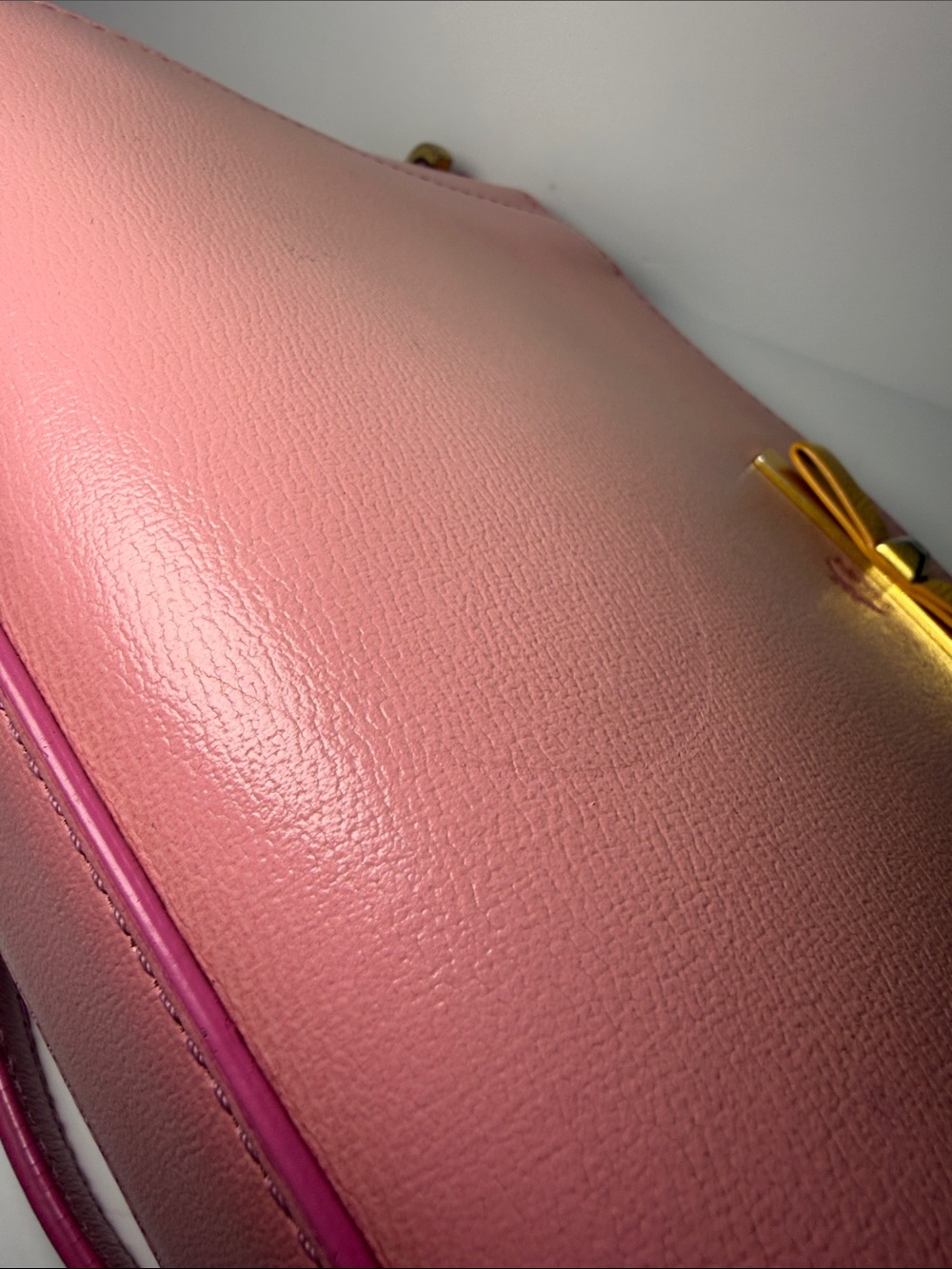 MCM Pink Leather Baguette Shoulder Bag | Bow Hardware Coquette Y2K - Picture 11 of 17